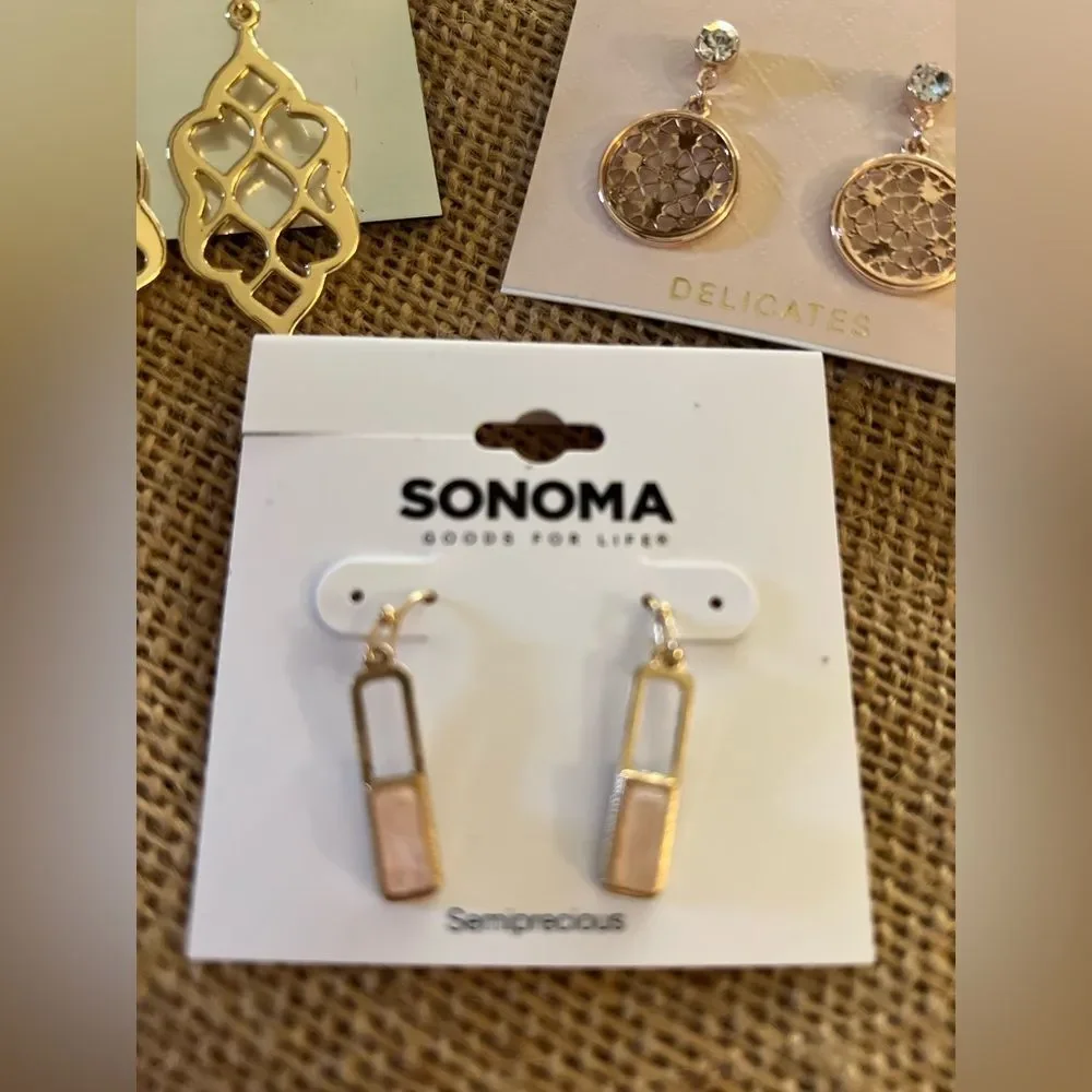 Earring dangle drop gold tone set APT.9, MLT, SONOMA Earring Set-3 piece set